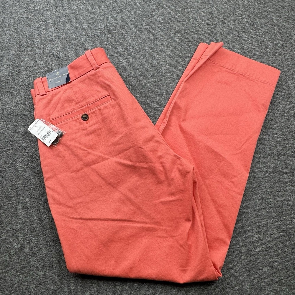 Brooks Brothers Pants Clark Fit Stretch Men's Sz 32x30 Pink Dress Preppy Chino
